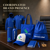 Ensemble cadeau d'entreprise personnalisé avec logo, sweat-shirt imprimé en sérigraphie, t-shirt, casquette, sac fourre-tout, bouteille d'eau, carnet, stylo, articles promotionnels