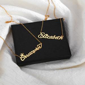 Kalung Stainless Steel liontin huruf Arab berlapis emas 18k pribadi kualitas tinggi nama kustom grosir untuk wanita - Product Image 2