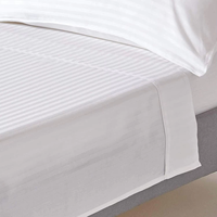 Draps de lit en tissu polyester microfibre blanc blanchi à rayures gaufrées, confortables, pour hôtels et usines, vente en gros