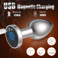 Kabelloser Wasserdichter Metall-Analdildo Vibrator mit Fernbedienung Butt Plug Prostata-Massagegerät 10 Geschwindigkeiten Erwachsenen-Sexspielzeug