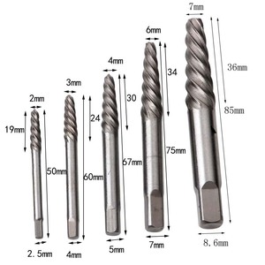 Spiral Flute Extractor Drill Bit Set Metric Industrial Grade Sand Blasted For Damaged Screw Or Bolt Removal - Product Image 2