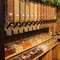 ECOBOX Boîte à gravité en plastique de qualité alimentaire de haute qualité, distributeur d'aliments secs en vrac de noix au prix d'usine
