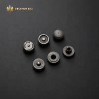 HONMEO OEM Rivets décoratifs en alliage de zinc, finition bronze, dôme rond, logo texturé gravé pour jeans, articles en cuir, vêtements, vente en gros