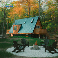 Villa moderne de luxe Maison de cabine à ossature en A préfabriquée isolée thermiquement à vendre