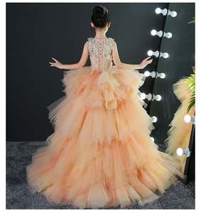 Robe de Mariage de Luxe pour Filles, Modèle Princesse, en Tulle Superposé, Ornée de Dentelle Appliquée et de Perles, Robe de Spectacle pour Enfants - Product Image 3