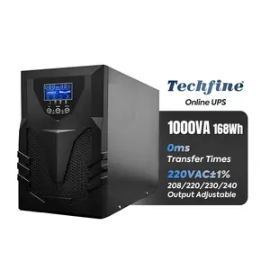 No break Online UPS 800w pure sine wave uninterruptible power supply UPS 1kva with lcd display build in battery