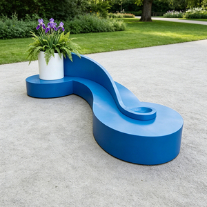 Chaise UHPC avec jardinière intégrée, siège public unique et personnalisé, mobilier paysager commercial pour hôpital et extérieur - Product Image 5