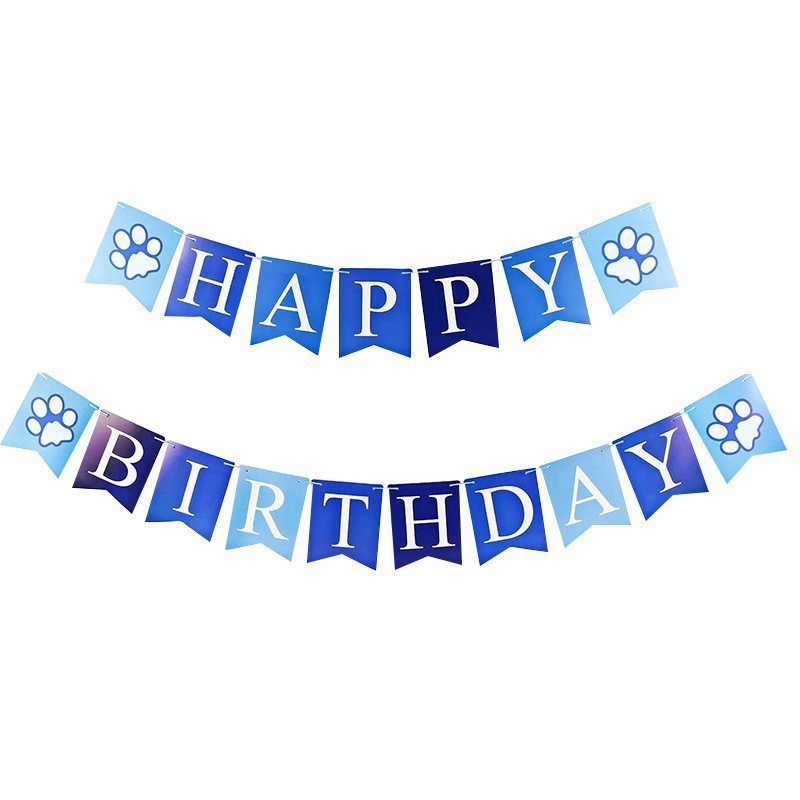 Blue paper card banner