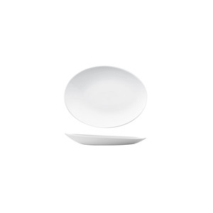 Plateau de service ovale 29 × 22,7 cm H 3,8 cm en céramique blanche Churchill Whor12 - Product Image 1