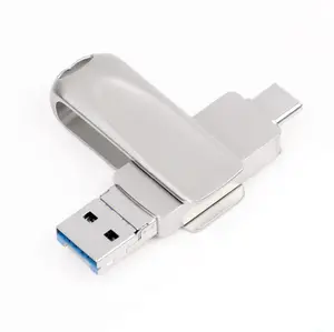 โรงงานจำนวนมากสำหรับ iPhone IOS แอนดรอยด์ประเภท C และ USB PC OTG 3 In 1 USB แฟลชไดรฟ์เมมโมรี่สติ๊กเพน16G 32G 64GB USB 3.0