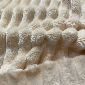 Sản xuất chất lượng tốt 290gsm 100% polyester thả kim sọc sang trọng <span class=keywords><strong>Jacquard</strong></span> flannel vải cho chăn - Product Image 4