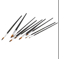 Keep Smiling – ensemble de pinceaux noirs mats, 9 pièces, fournitures artistiques, pinceaux pour peinture acrylique, adaptés aux peintres professionnels et aux enfants
