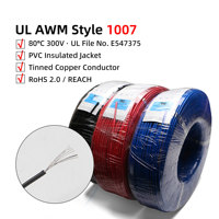 Fil de connexion UL1007 22 AWG AWM 1007 22 AWG, 610 m enroulé en stock pour éclairage LED, automobile et câbles de contrôle industriel
