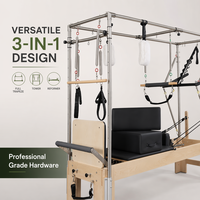 Tour de Trapeze Complet 3-en-1 en Bois de Chêne pour Pilates Cadillac Reformer – Équipement de Fitness Professionnel pour Studio de Pilates