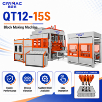 Machine à fabriquer des blocs de pavés entièrement automatique, machine à briques de pavés en béton entrecroisés QT12-15, ligne de production hydraulique PLC