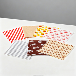 Custom Printed Logo Food Grade Greaseproof Waterproof Disposable <b>Paper</b> Sheets for Sandwich <b>Burger</b> Deli <b>Wrap</b> Bread PE Coated - Product Image 1