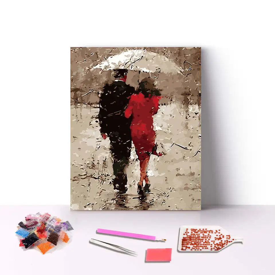 Romantic Rain Umbrella Best Sale Man Woman Sweet Couples 5D Crystal Diy Diamond Painting Kit