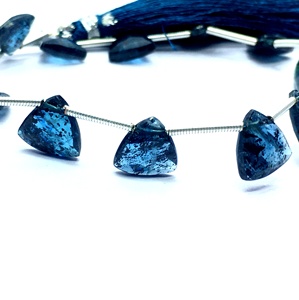 Natural Untreated London Royal <b>Blue</b> Kyanite Faceted Loose Gemstone Triangle <b>Beads</b> Wholesale Price Per Carat - Product Image 1