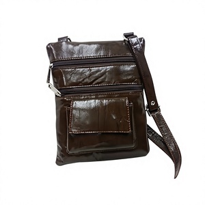 Sac à bandoulière décontracté en cuir véritable souple et imperméable avec fermeture éclair, style indien, grande capacité, OEM ODM - Product Image 2