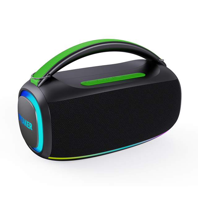 Portable for 5.3 RGB LED IPX5 Waterproof 2000mAh Battery Wireless Stereo Karaoke 2 Mic Speaker for Outdoor Use