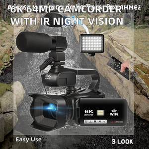 Caméra vidéo 6K Ultra HD, photos 64MP, écran tactile 4,0 pouces, caméscope avec éclairage LED, batterie 4500mAh pour diffusion en direct - Product Image 4