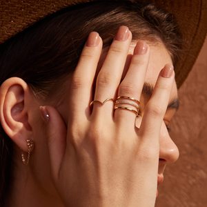 Zhongzhe V Hình Rắn Vòng Kích Thước 4-10 Stackable Vòng Eternity Ban Nhạc Mạ Vàng Làm xỉn Miễn Phí Thép Không Gỉ Nhẫn - Product Image 3