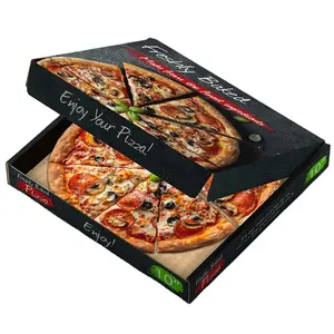 Yüksek kalite özel çok renkli baskılı Pizza karton kutular sert tarzı baskı ile gıda ambalaj için en iyi fiyat