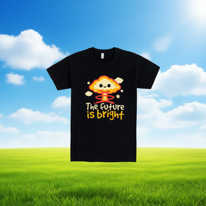 T-shirt The Future Is Bright nera unisex taglia M per adulti, maglietta promozionale - Product Image 1