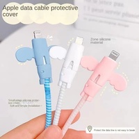 Protector de Cable con Diseño de Ángel, Funda Antienredos para Cable de Carga, Protector de Conector de Cargador de Teléfono, Blanco/Rosa/Negro