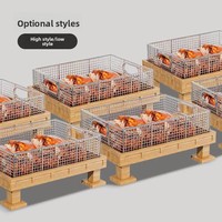 Présentoir Commercial pour Buffet d'Hôtel, en Acier Inoxydable Argenté/Marron, pour Aliments Frits, Panier à Fruits et Pains, Plateau de Présentation Ouvert pour Ustensiles