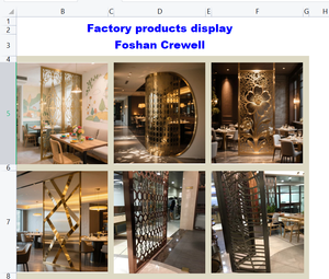 Venta directa de fábrica, Panel dorado de acero inoxidable cortado con láser, pantalla de partición para interior de oficina en casa, pantalla divisoria de pared para restaurante - Product Image 4