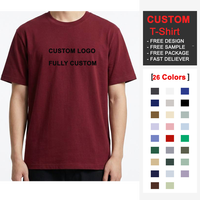 T-shirts personnalisés décontractés à manches courtes en tricot, 230 GSM, 100 % coton épais, coupe classique, imprimés en sérigraphie pour entreprises