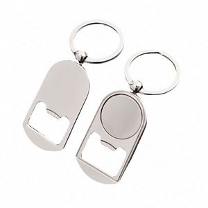 Sublimation Bottle Opener Keychain Blank Key Rings Personalize Heat Transfer Sublimable Metal Keychain Boyfriend Husband <b>Keyring</b> - Product Image 3
