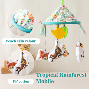 <span class=keywords><strong>Mobile</strong></span> de <span class=keywords><strong>lit</strong></span> bébé en peluche avec hochets sensoriels et anneaux de dentition de qualité alimentaire, motif animaux de la <span class=keywords><strong>jungle</strong></span>, cloche de <span class=keywords><strong>lit</strong></span> douce pour nouveau-né - Product Image 6