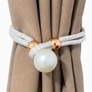 <strong>Tie</strong> <strong>Backs</strong> for Curtain Holdbacks Adjustable with Pearls Curtain <strong>Tie</strong> Band European Drape <strong>Tie</strong> <strong>Backs</strong> with Fasten Ring Home Holiday - Product Image 1