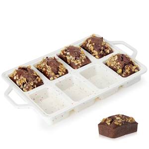MUYULINS - Bandeja Rectangular para Repostería de 8 Cavidades, Grado Platino LFGB, Antiadherente, Libre de BPA, Molde de Silicona para Pasteles y Muffins - Product Image 3