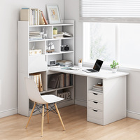Table de bureau en bois avec étagères de rangement à 3 niveaux ordinateur PC portable bureau étude Table poste de travail pour la maison