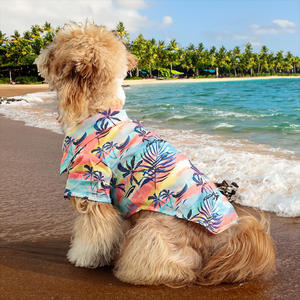Huisdierkleding Zomer Tropische regen Zee Kokosrok Hawaiiaans overhemd Polyester Elegant Romantisch Vakantie Aan zee Groot Medium - Product Image 4