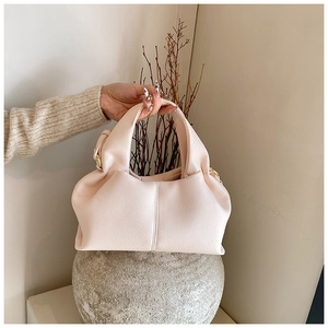 <span class=keywords><strong>Sac</strong></span> Fourre-Tout pour Dames Texture Décontractée en Cuir Souple Style Français Bandoulière Nuage <span class=keywords><strong>Sac</strong></span> à Main - Product Image 3