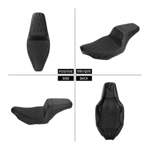 Siège deux places pour <span class=keywords><strong>moto</strong></span>, en cuir PU avec surpiqûres en losange, coussin avant et arrière pour <span class=keywords><strong>Harley</strong></span> Touring 2024 et modèles Street Road Glide CVO <span class=keywords><strong>2023</strong></span> - Product Image 3