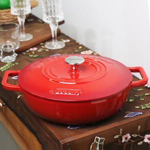 Olla <span class=keywords><strong>de</strong></span> Hierro Fundido <span class=keywords><strong>Antiadherente</strong></span> <span class=keywords><strong>de</strong></span> Fabricante Original, Sartén, Olla para Sopa, Olla para Guisos, Estilo <span class=keywords><strong>de</strong></span> Lujo Ligero, Alta Estética, Universal - Product Image 1