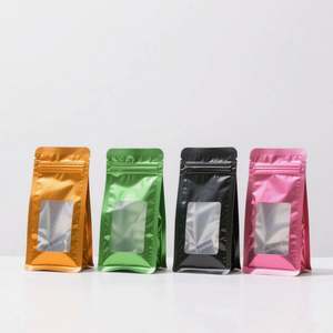 Custom Printed 16oz/454g Resealable Plastic Bag Food Seal Packaging Ziplock Transparent Pouch Mylar <b>Sachet</b> with Window - Product Image 4