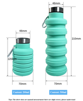 Bouteille d'eau pliable en silicone de qualité alimentaire avec logo personnalisé pour le sport, le cyclisme et les activités de plein air