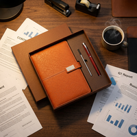 Coffret Cadeau Personnalisé OEM en PU Rigide Durable avec Stylo, Recharges, Clé USB et Carnet de Notes A5 Promotionnel Personnalisé