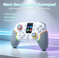 Manette de jeu à capteur de mouvement avec écran d'affichage, joystick à effet Hall RGB, compatible avec Switch, PC, téléphone portable
