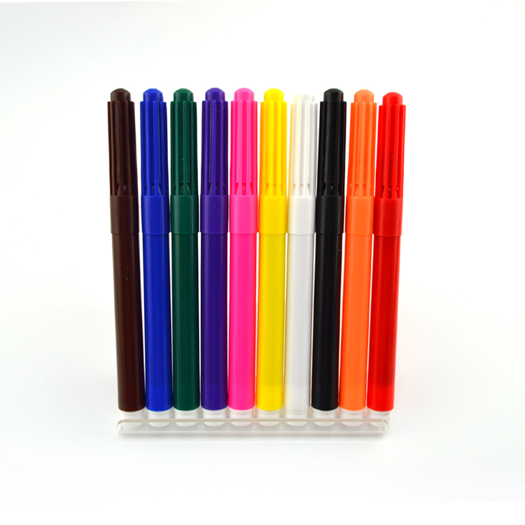Оптовая продажа 2023, дешевая школьная детская ручка с войлочным наконечником для рисования, 10 цветов, акварельные художественные маркеры, ручки для рисования