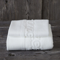 SPA Towel Set Dobby Style Jacquard logo Body Face Cloth Hand Towels 100% Cotton