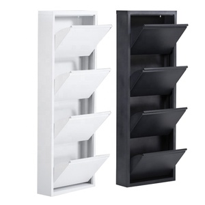 Armoire à chaussures moderne à porte en métal/étagère/étagère Top Sale Solution de stockage bon marché pour chambre à coucher et salon - Product Image 1