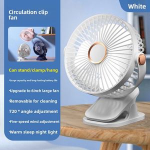 Ventilateur portable USB rechargeable X418 avec 5 vitesses de vent, 3 modes, lumière LED, ventilateur électrique sans fil, faible bruit, ventilateur de bureau pour le camping - Product Image 2