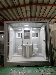 Cabine Sanitaire Mobile Préfabriquée à Panneaux Sandwich avec Double Toilette et Lavabo pour Parcs, Camping et Grands Événements - Product Image 4